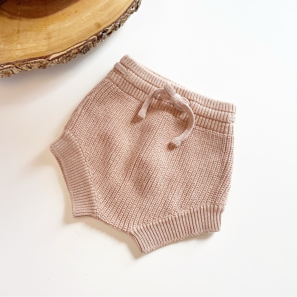 Kindly Chunky Knit Peachy Beige Bloomer Shorties | 2